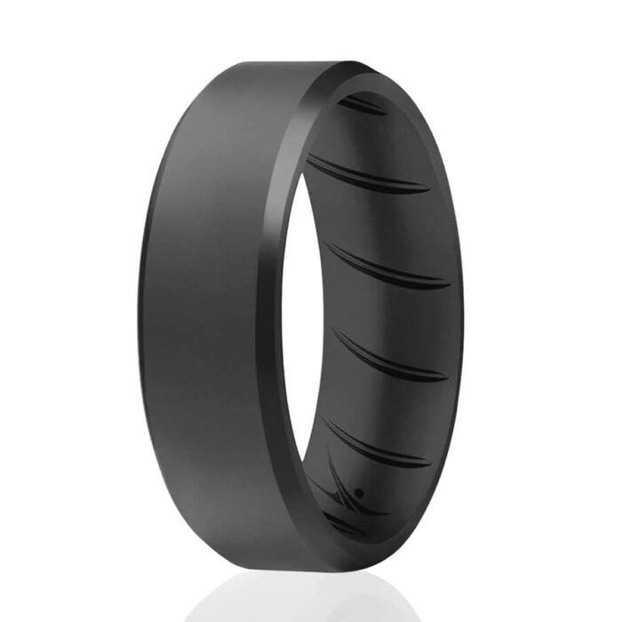 Dookeh Breathable Mens Silicone Wedding Rings, Rubber Ring Bands for Men, Black Blue Camo Engagement Band, Best for Workout, 1-4-7 Pack - Image 6