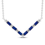 White Lab-Created Sapphire Necklace PearRound-cut Sterling Silver 18" - Image 4
