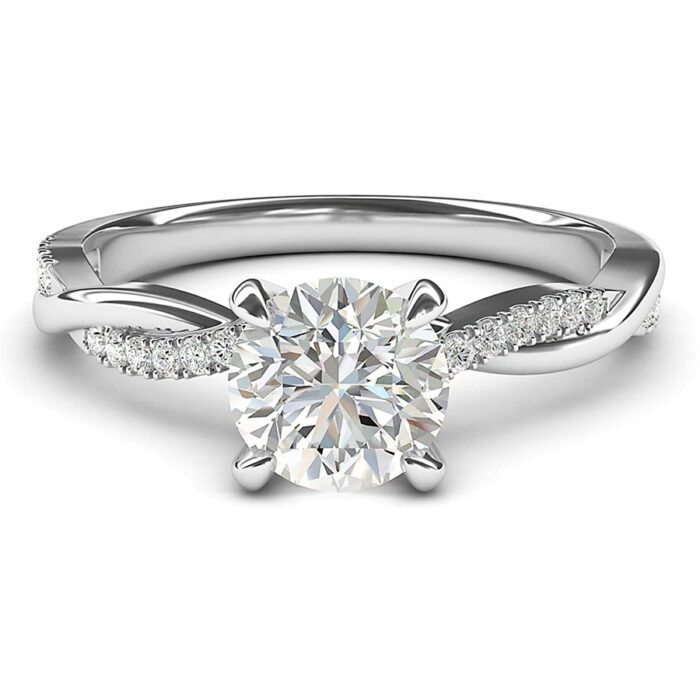 Petite Twisted Vine Diamond Engagement Ring - Image 2