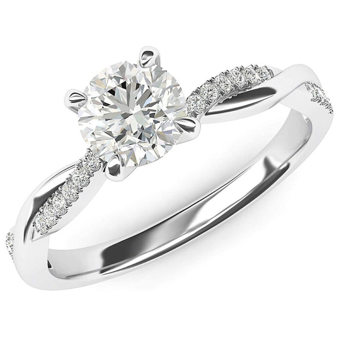 Petite Twisted Vine Diamond Engagement Ring - Image 3