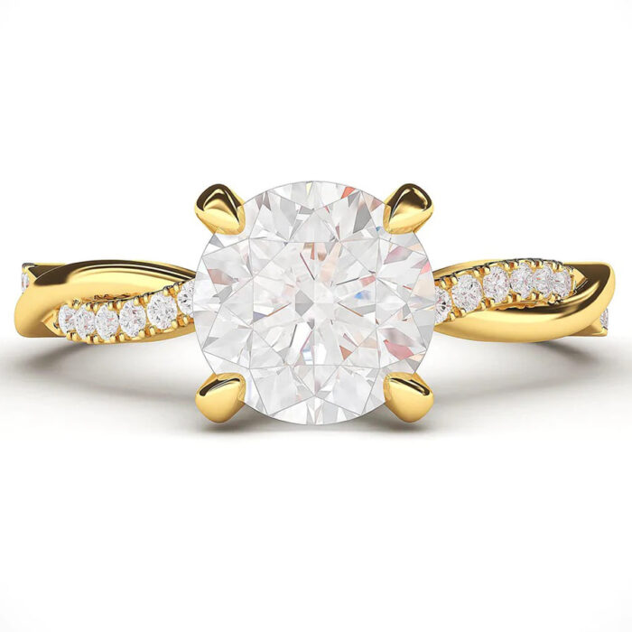 Petite Twisted Vine Diamond Engagement Ring - Image 4