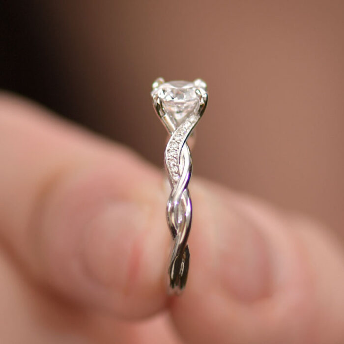Petite Twisted Vine Diamond Engagement Ring - Image 5