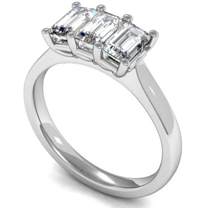 The Three Stone Emerald Engagement Ring - Image 2