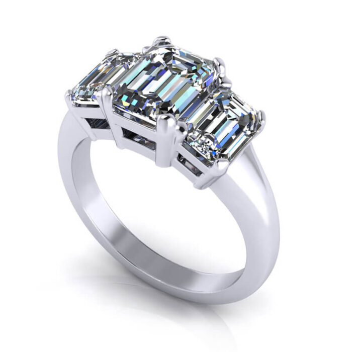 The Three Stone Emerald Engagement Ring - Image 3