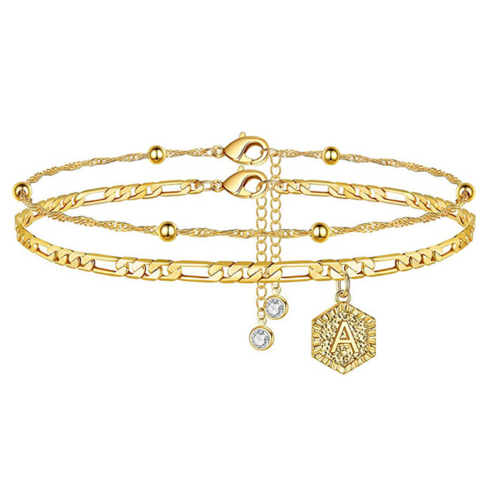 Yooblue Gold Anklets for Women Ankle Bracelet, 14K Gold Filled Dainty Initial Anklet - Image 5